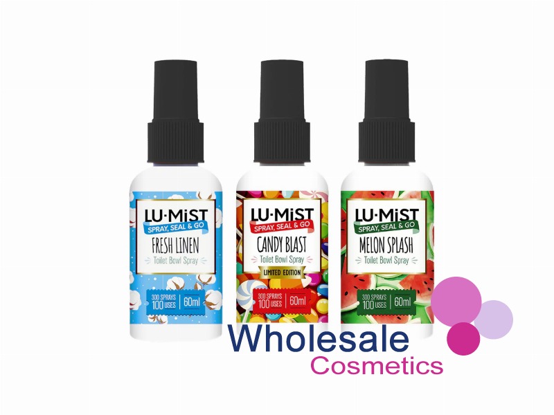 24 x LU-MIST Toilet Bowl Spray Limited Edition Display Set - MELON - LINEN - CANDY